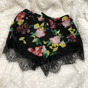 NWOT Floral Lace Shorts